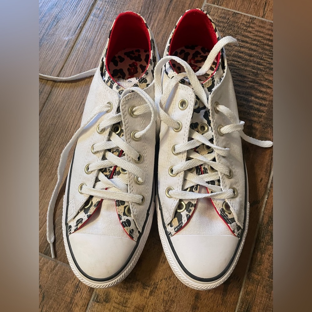 Brand new Converse leopard print sneakers.
